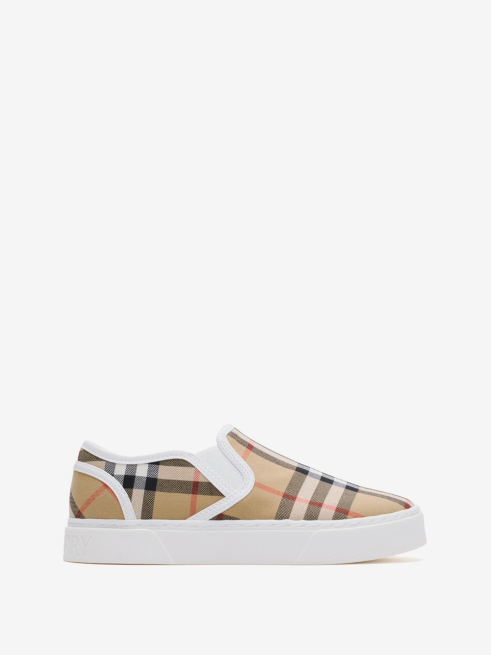 Burberry Check Cotton Slip-on Sneakers Kids 31/Size 13